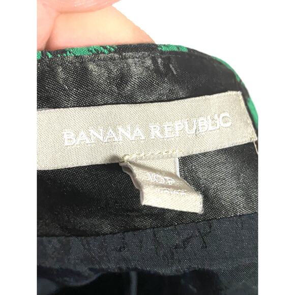 Banana Republic Mini Skirt 10P Pleated Leopard Jacquard Black Green Y2K VTG Boho - Picture 5 of 9